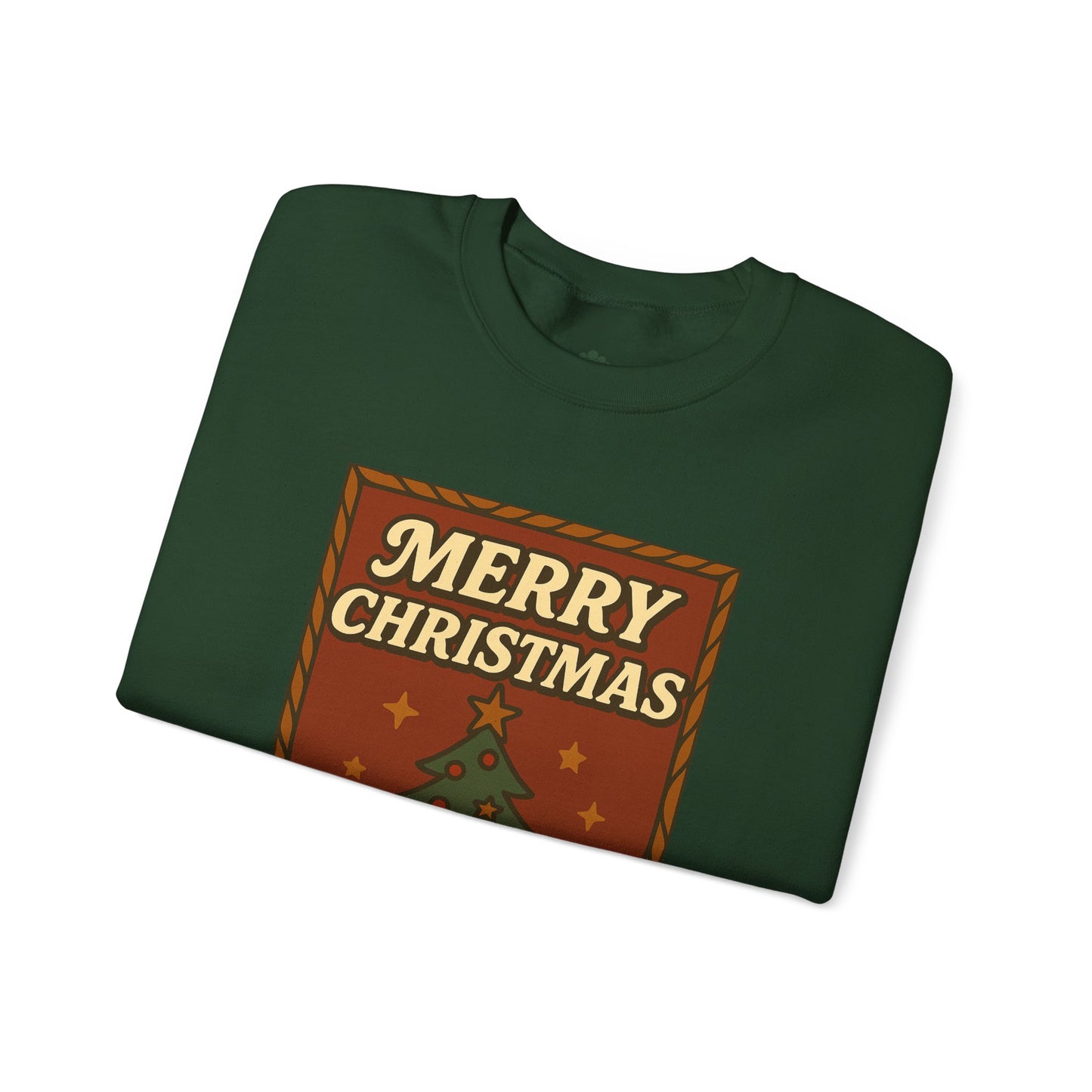 Pullover mit Retro-Weihnachtsmotiv – „Merry Christmas / Happy Holidays“