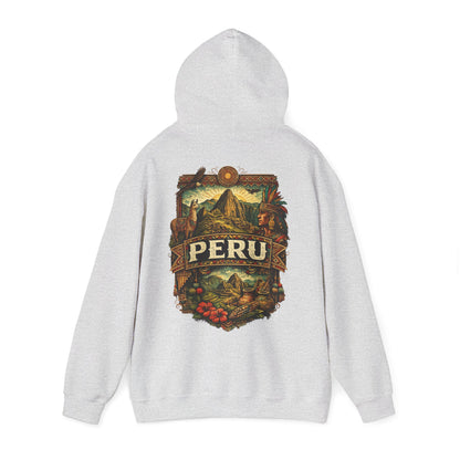 Peru Vintage Machu Picchu Hoodie – Anden-Landschaft mit Lama & Kondor - Unisex