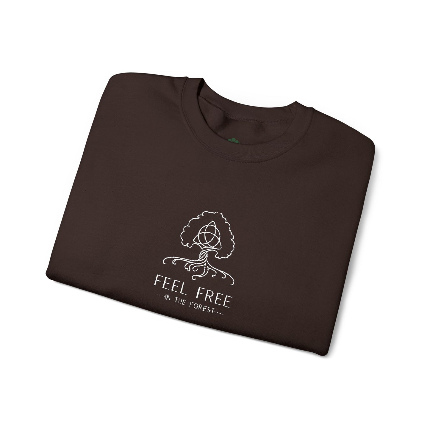Waldgrün Stickpullover "FEEL FREE – IN THE FOREST" - Unisex