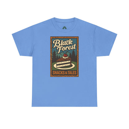 T-Shirt „Black Forest Snacks & Tales“ – Retro Schwarzwald Design