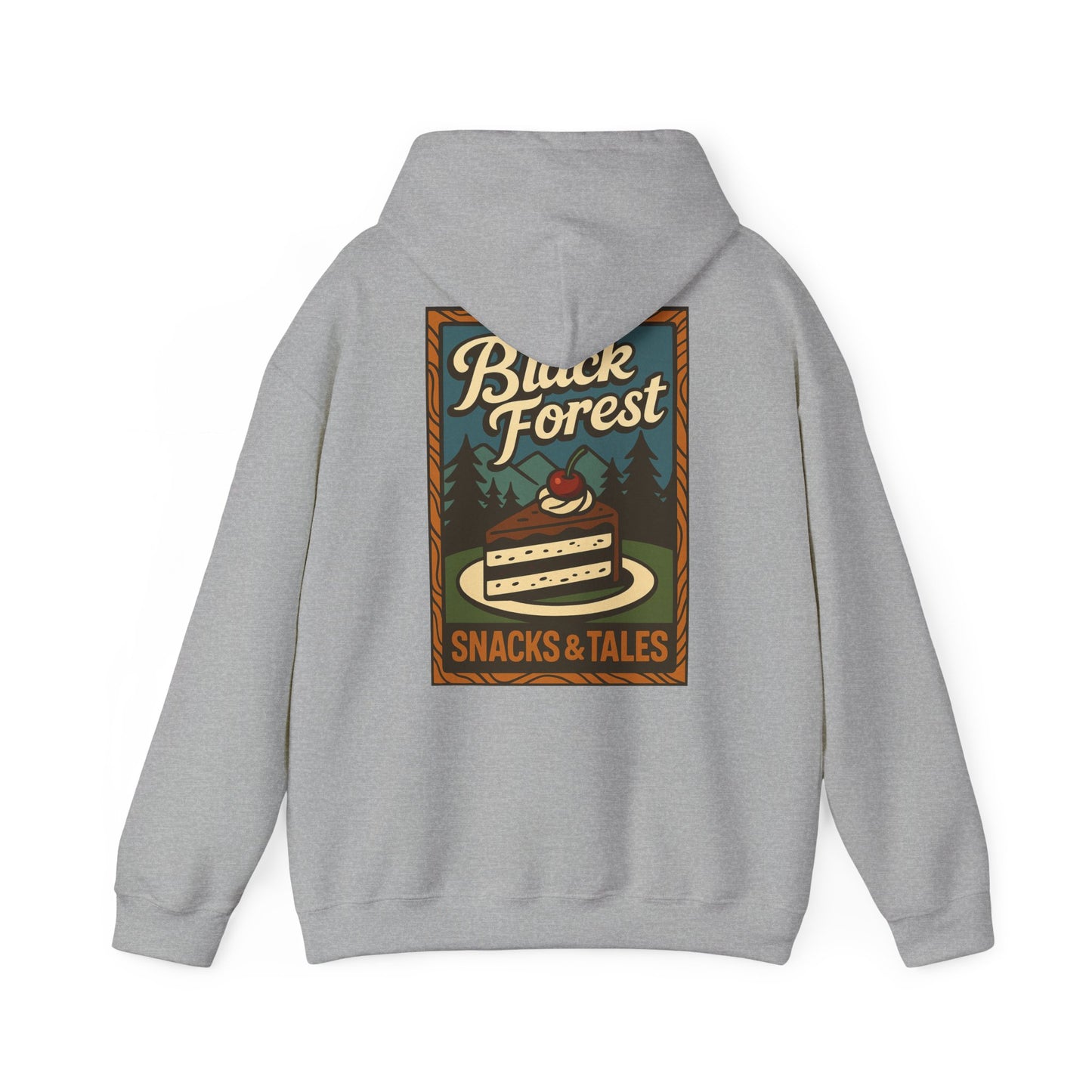 Hoodie Black Forest Snacks and Tales –  Retro Schwarzwald Design