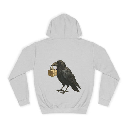 Hoodie mit Rabenmotiv und Geschenkpaket – Waldgrün