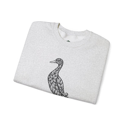 Sweater mit Ente im floralen Linocut Stil – Unisex