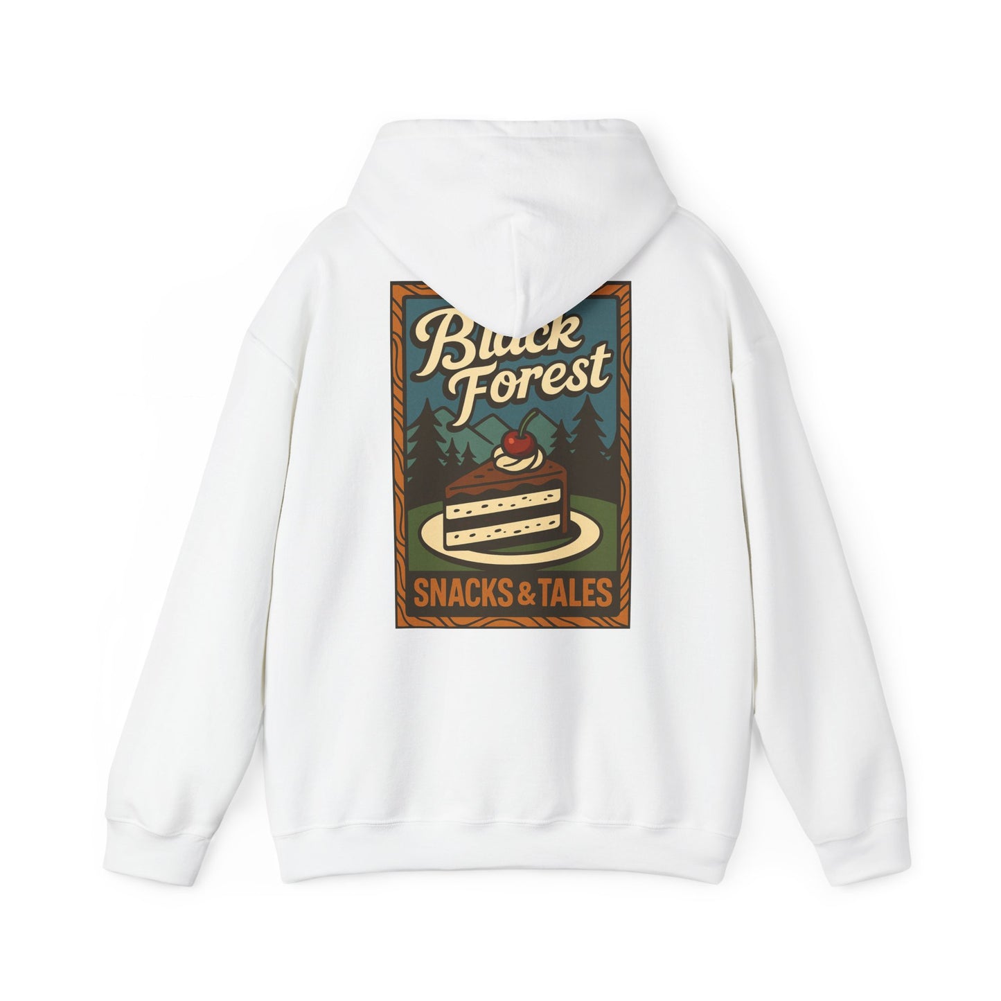 Hoodie Black Forest Snacks and Tales –  Retro Schwarzwald Design