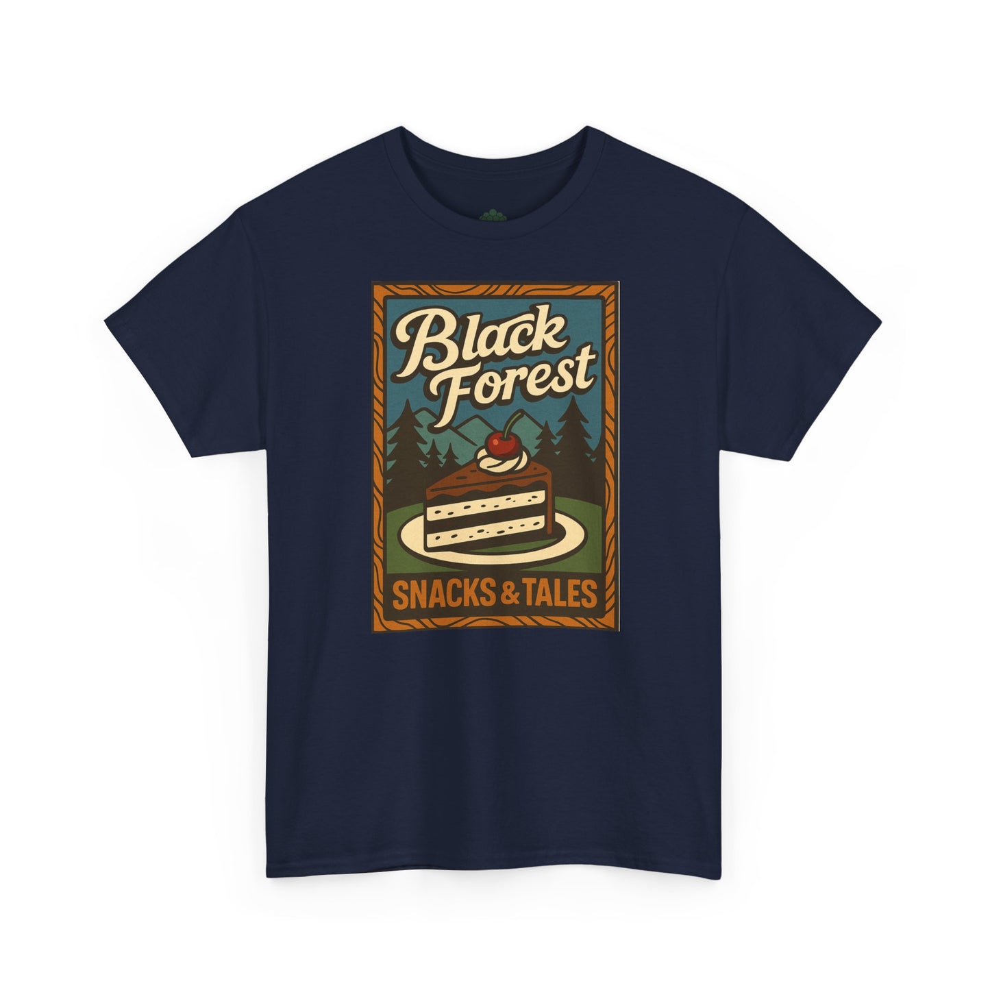 T-Shirt „Black Forest Snacks & Tales“ – Retro Schwarzwald Design