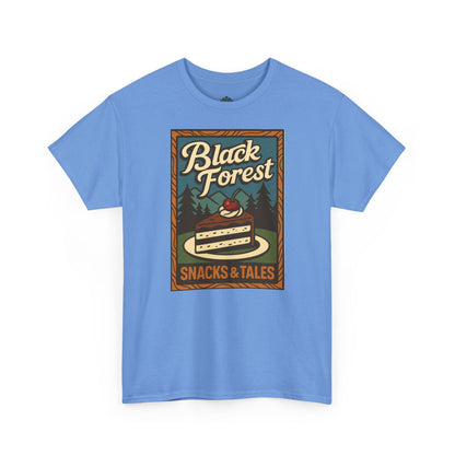 T-Shirt „Black Forest Snacks & Tales“ – Retro Schwarzwald Design